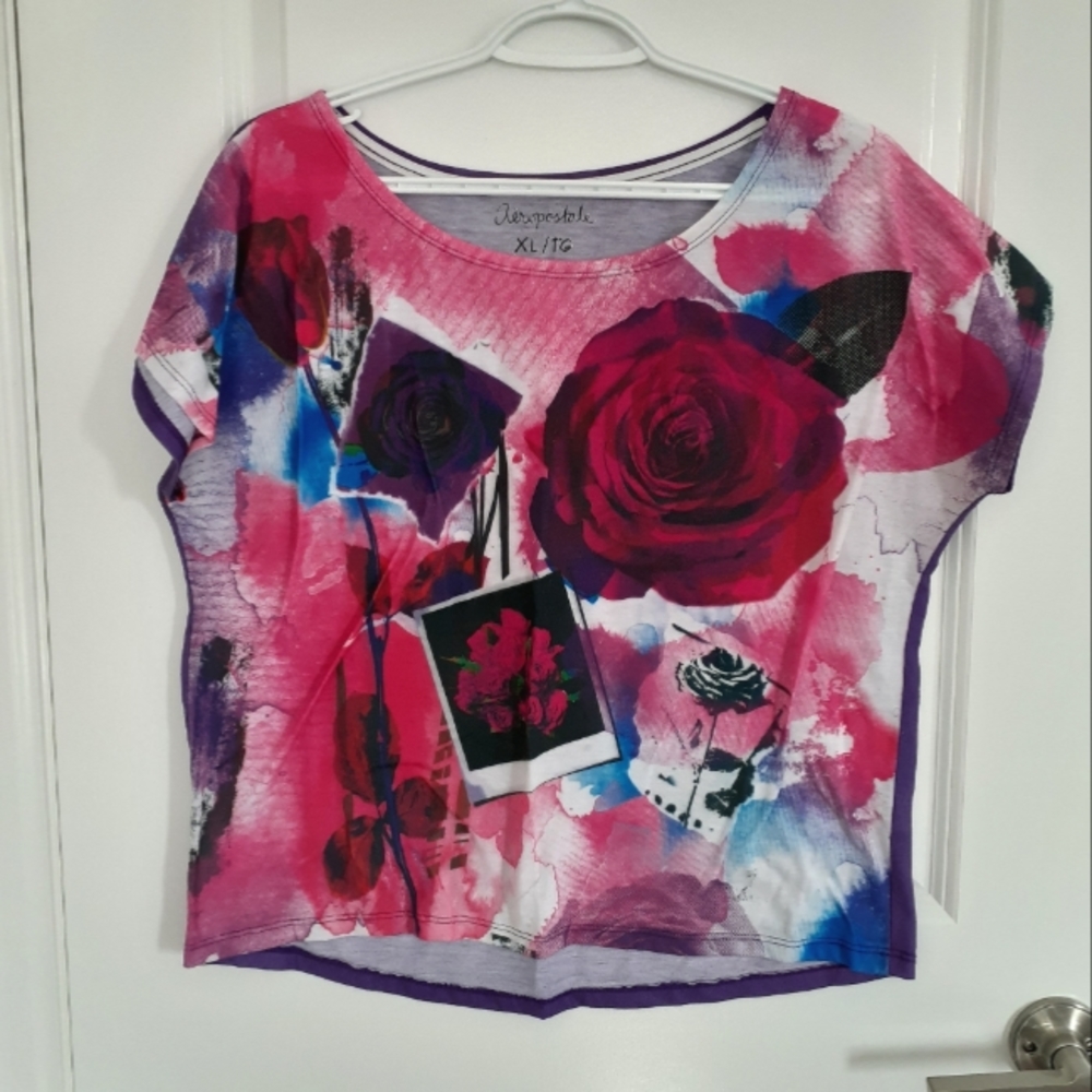 Blouse t-shirt, Aeropostale, XL, pink & purple